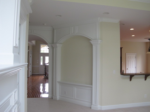Archway was opened up between Family Room and Kitchen