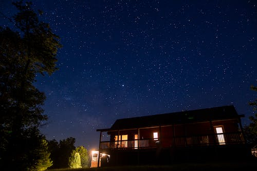 House under a starry sky