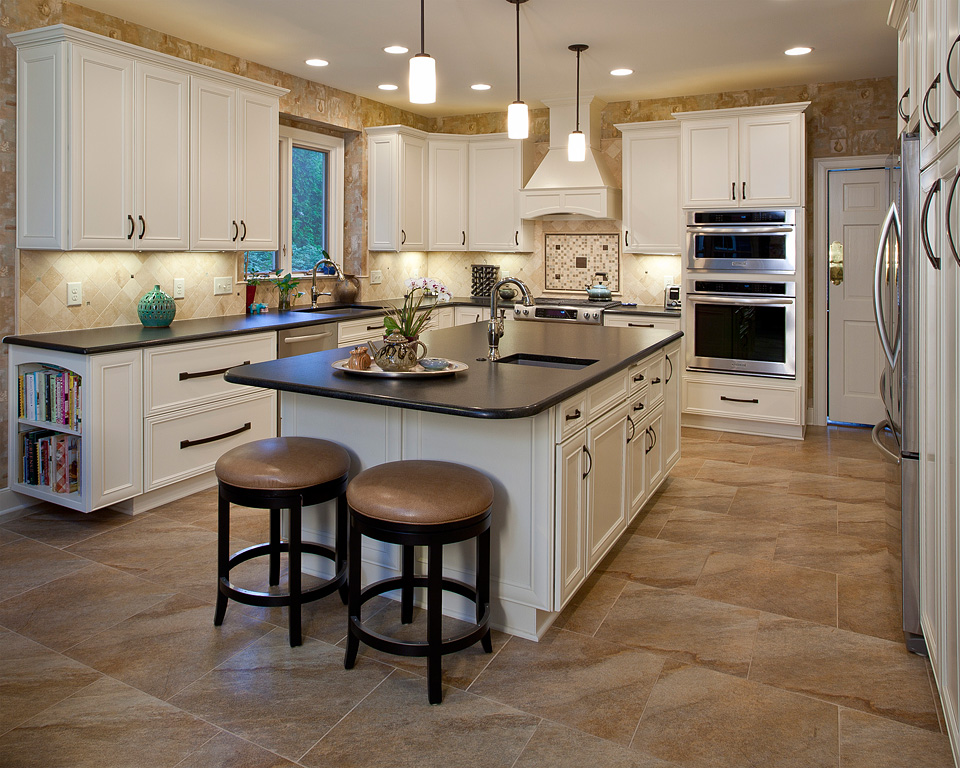 remodeled kitchen with granite countertop
